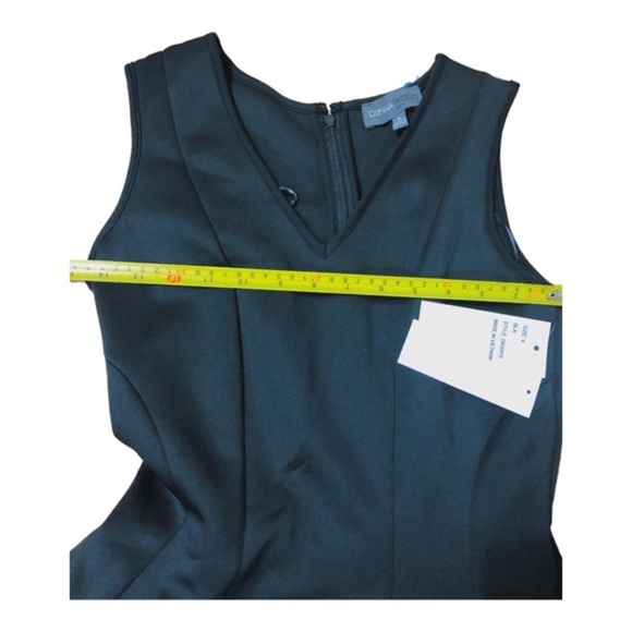 Donna Ricco black fit and flare v-neck embroidery‎ crochet hem cocktail dress - Picture 13 of 16